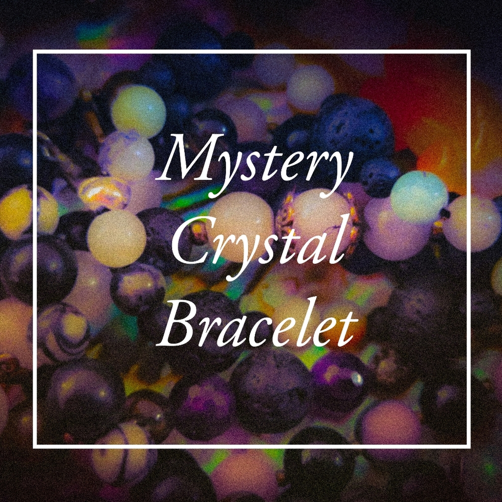 Two Mystery Handmade Real Crystal Bracelet - Round Stone Beads, Recycled Spacers